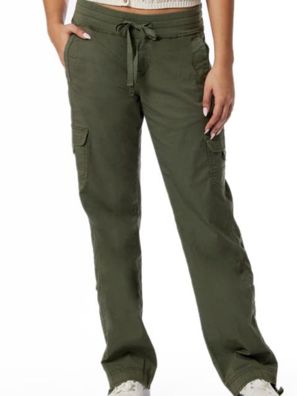 Supplies by Lazer Olive Green Elastic Waist Roll Tab Cargo Jogger Pants 8